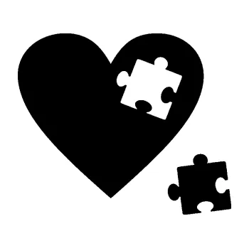 Samolepící dekorace Srdíčko 022 pravá vypadlý puzzlík (01 - černá) SAMOLEPKA NA AUTO, NÁLEPKA, FÓLIE, POLEP, TUNING, VLASTNÍ TEXT, TISK, AUTOSAMOLEPKY.cz, POLEPY, OBRÁZEK, LOGO, 3D STICKERS