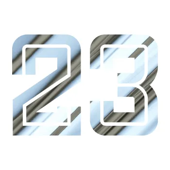 Polep vozidla SAMOLEPKA Startovní číslo 23 typ 7 (80 - chrom fólie stříbrná zrcadlová) NA AUTO, NÁLEPKA, FÓLIE, POLEP, TUNING, VLASTNÍ TEXT, TISK, AUTOSAMOLEPKY.cz, POLEPY, OBRÁZEK, LOGO, SAMOLEPKY