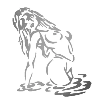 Samolepicí dekorace na vozidlo Sexy žena 003 levá koupání (42 - stříbrná metalíza) SAMOLEPKA NA AUTO, NÁLEPKA, FÓLIE, POLEP, TUNING, VLASTNÍ TEXT, TISK, AUTOSAMOLEPKY.cz, POLEPY, OBRÁZEK, LOGO, 3D STICKERS