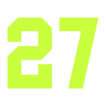 Polep vozidla Startovní číslo 27 (27 - limetová) SAMOLEPKA NA AUTO, NÁLEPKA, FÓLIE, POLEP, TUNING, VLASTNÍ TEXT, TISK, AUTOSAMOLEPKY.cz, POLEPY, OBRÁZEK, LOGO, 3D STICKERS