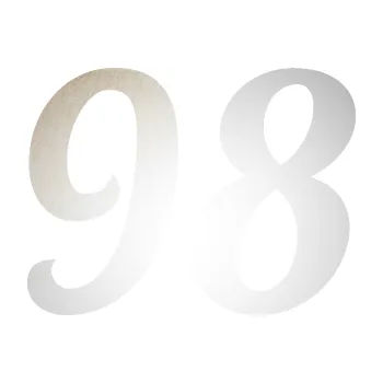 Polep vozidla SAMOLEPKA Startovní číslo 98 typ 3 (82 - odrazková reflexní bílá) NA AUTO, NÁLEPKA, FÓLIE, POLEP, TUNING, VLASTNÍ TEXT, TISK, AUTOSAMOLEPKY.cz, POLEPY, OBRÁZEK, LOGO, SAMOLEPKY