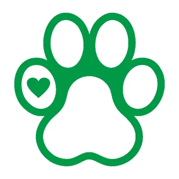 samolepka Tlapka 011 levá se srdíčkem (12 - zelená) SAMOLEPKA NA AUTO, NÁLEPKA, FÓLIE, POLEP, TUNING, VLASTNÍ TEXT, TISK, AUTOSAMOLEPKY.cz, POLEPY, OBRÁZEK, LOGO, 3D STICKERS