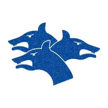 Polep vozidla SAMOLEPKA Trojhlavý pes kerberos levá (88 - Ultra Metalic modrá) NA AUTO, NÁLEPKA, FÓLIE, POLEP, TUNING, VLASTNÍ TEXT, TISK, AUTOSAMOLEPKY.cz, POLEPY, OBRÁZEK, LOGO, SAMOLEPKY