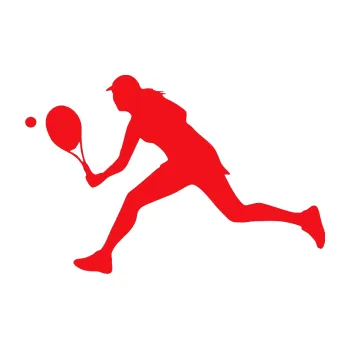 Polep vozidla SAMOLEPKA Tenistka 001 levá (10 - červená) NA AUTO, NÁLEPKA, FÓLIE, POLEP, TUNING, VLASTNÍ TEXT, TISK, AUTOSAMOLEPKY.cz, POLEPY, OBRÁZEK, LOGO, SAMOLEPKY