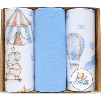 látková plena Ega Kids Flanelové pleny (3ks) - modré