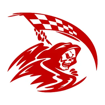 Autodoplněk Samolepka na auto Smrtka 004 pravá kosa šachovnice (18 - tmavě červená) NÁLEPKA, FÓLIE, POLEPY, TUNING, VLASTNÍ TEXT, TISK, AUTOSAMOLEPKY.cz, SAMOLEPKY, OBRÁZEK, LOGO, VÝROBA, PRODEJ