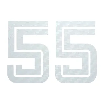 Polep vozidla SAMOLEPKA Startovní číslo 55 typ 7 (51 - 3D karbon bílý) NA AUTO, NÁLEPKA, FÓLIE, POLEP, TUNING, VLASTNÍ TEXT, TISK, AUTOSAMOLEPKY.cz, POLEPY, OBRÁZEK, LOGO, SAMOLEPKY