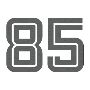 Polep vozidla Startovní číslo 85 typ 7 (62 - škrábaný titan) SAMOLEPKA NA AUTO, NÁLEPKA, FÓLIE, POLEP, TUNING, VLASTNÍ TEXT, TISK, AUTOSAMOLEPKY.cz, POLEPY, OBRÁZEK, LOGO, 3D STICKERS
