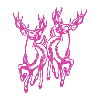 Samolepící dekorace Vánoční sobi (16 - růžová) SAMOLEPKA NA AUTO, NÁLEPKA, FÓLIE, POLEP, TUNING, VLASTNÍ TEXT, TISK, AUTOSAMOLEPKY.cz, POLEPY, OBRÁZEK, LOGO, 3D STICKERS