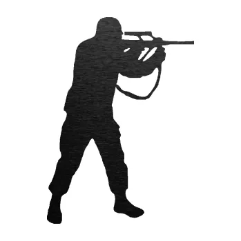 Samolepící dekorace SAMOLEPKA Voják 001 pravá (63 - škrábaný kov černý) NA AUTO, NÁLEPKA, FÓLIE, POLEP, TUNING, VLASTNÍ TEXT, TISK, AUTOSAMOLEPKY.cz, POLEPY, OBRÁZEK, LOGO, SAMOLEPKY