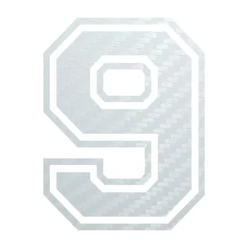 Polep vozidla SAMOLEPKA Startovní číslo 9 typ 4 (51 - 3D karbon bílý) NA AUTO, NÁLEPKA, FÓLIE, POLEP, TUNING, VLASTNÍ TEXT, TISK, AUTOSAMOLEPKY.cz, POLEPY, OBRÁZEK, LOGO, SAMOLEPKY