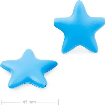 Dětské navlékací korálky Silikonové korálky hvězdička 45x45 mm Sky Blue