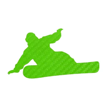 Samolepicí dekorace na vozidlo Snowboard 001 levá (58 - 3D karbon zelený kawasaki) SAMOLEPKA NA AUTO, NÁLEPKA, FÓLIE, POLEP, TUNING, VLASTNÍ TEXT, TISK, AUTOSAMOLEPKY.cz, POLEPY, OBRÁZEK, LOGO, 3D STICKERS