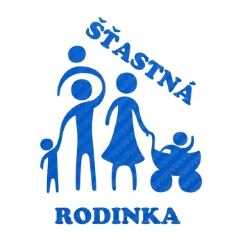 samolepka Šťastná rodinka (57 - 3D karbon modrý) SAMOLEPKA NA AUTO, NÁLEPKA, FÓLIE, POLEP, TUNING, VLASTNÍ TEXT, TISK, AUTOSAMOLEPKY.cz, POLEPY, OBRÁZEK, LOGO, 3D STICKERS