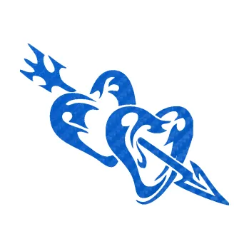 Samolepící dekorace SAMOLEPKA Srdíčka 001 pravá se šípem (57 - 3D karbon modrý) NA AUTO, NÁLEPKA, FÓLIE, POLEP, TUNING, VLASTNÍ TEXT, TISK, AUTOSAMOLEPKY.cz, POLEPY, OBRÁZEK, LOGO, SAMOLEPKY