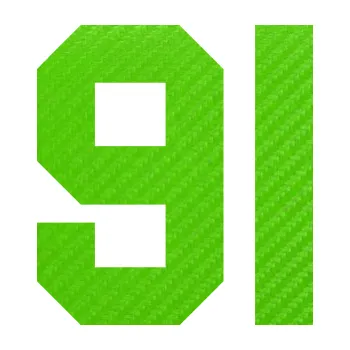 Polep vozidla Startovní číslo 91 (58 - 3D karbon zelený kawasaki) SAMOLEPKA NA AUTO, NÁLEPKA, FÓLIE, POLEP, TUNING, VLASTNÍ TEXT, TISK, AUTOSAMOLEPKY.cz, POLEPY, OBRÁZEK, LOGO, 3D STICKERS