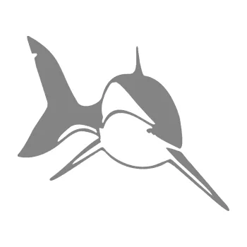 Samolepicí dekorace na vozidlo Žralok 004 pravá (17 - šedá) SAMOLEPKA NA AUTO, NÁLEPKA, FÓLIE, POLEP, TUNING, VLASTNÍ TEXT, TISK, AUTOSAMOLEPKY.cz, POLEPY, OBRÁZEK, LOGO, 3D STICKERS