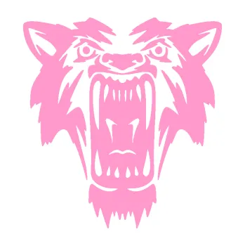 Polep vozidla SAMOLEPKA Vlk 021 (24 - světle růžová) NA AUTO, NÁLEPKA, FÓLIE, POLEP, TUNING, VLASTNÍ TEXT, TISK, AUTOSAMOLEPKY.cz, POLEPY, OBRÁZEK, LOGO, SAMOLEPKY