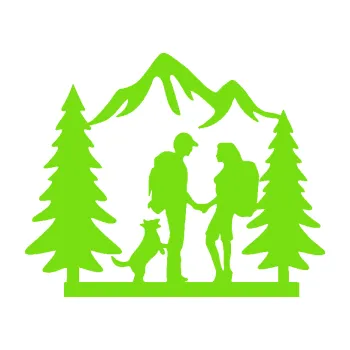 Samolepící dekorace Zamilovaná turistika 001 pravá výlet s pejskem (04 - zelená kawasaki) SAMOLEPKA NA AUTO, NÁLEPKA, FÓLIE, POLEP, TUNING, VLASTNÍ TEXT, TISK, AUTOSAMOLEPKY.cz, POLEPY, OBRÁZEK, LOGO, 3D STICKERS