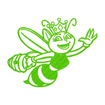 Samolepící dekorace SAMOLEPKA Včela 005 pravá královna (58 - 3D karbon zelený kawasaki) NA AUTO, NÁLEPKA, FÓLIE, POLEP, TUNING, VLASTNÍ TEXT, TISK, AUTOSAMOLEPKY.cz, POLEPY, OBRÁZEK, LOGO, SAMOLEPKY