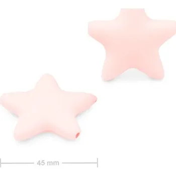 Dětské navlékací korálky Silikonové korálky hvězdička 45x45 mm Petal Pink