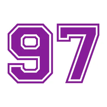 Polep vozidla SAMOLEPKA Startovní číslo 97 typ 4 (14 - fialová) NA AUTO, NÁLEPKA, FÓLIE, POLEP, TUNING, VLASTNÍ TEXT, TISK, AUTOSAMOLEPKY.cz, POLEPY, OBRÁZEK, LOGO, SAMOLEPKY