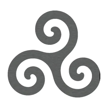 samolepka Triskelion keltský znak (62 - škrábaný titan) SAMOLEPKA NA AUTO, NÁLEPKA, FÓLIE, POLEP, TUNING, VLASTNÍ TEXT, TISK, AUTOSAMOLEPKY.cz, POLEPY, OBRÁZEK, LOGO, 3D STICKERS