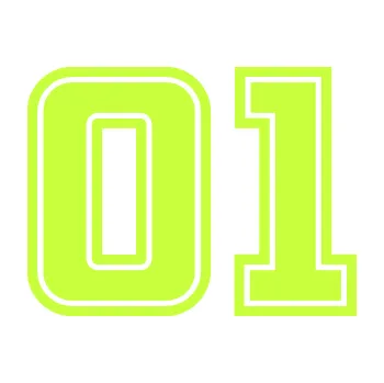 Polep vozidla Startovní číslo 01 typ 5 (27 - limetová) SAMOLEPKA NA AUTO, NÁLEPKA, FÓLIE, POLEP, TUNING, VLASTNÍ TEXT, TISK, AUTOSAMOLEPKY.cz, POLEPY, OBRÁZEK, LOGO, 3D STICKERS