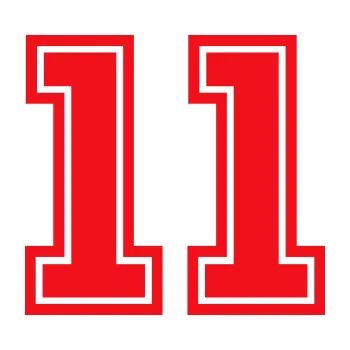 Polep vozidla SAMOLEPKA Startovní číslo 11 typ 5 (10 - červená) NA AUTO, NÁLEPKA, FÓLIE, POLEP, TUNING, VLASTNÍ TEXT, TISK, AUTOSAMOLEPKY.cz, POLEPY, OBRÁZEK, LOGO, SAMOLEPKY