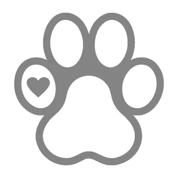 samolepka Tlapka 011 levá se srdíčkem (17 - šedá) SAMOLEPKA NA AUTO, NÁLEPKA, FÓLIE, POLEP, TUNING, VLASTNÍ TEXT, TISK, AUTOSAMOLEPKY.cz, POLEPY, OBRÁZEK, LOGO, 3D STICKERS