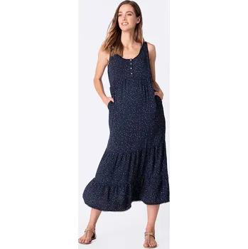 Těhotenské šaty Seraphine Letní těhotenské a kojící šaty Trinu tmavě modré s puntíky Velikost: XS