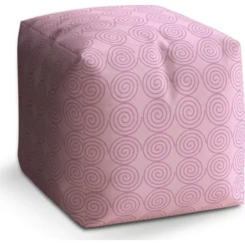 Taburet Taburet Kostka Růžové spirály: 40x40x40 cm - Sablio