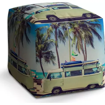 Taburet Taburet Kostka Veterán na pláži: 40x40x40 cm - Sablio