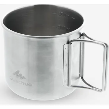 QUECHUA Turistický nerezový hrnek 500 0,4 l ŠEDÁ