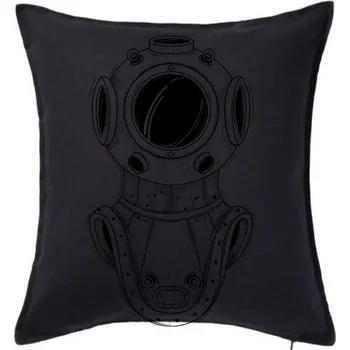 Polštář Potápěč - helma stará - Polštář 50x50 - 50x50 - Včetně výplně ( Černá )