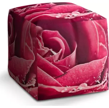 Taburet Taburet Kostka Detail růže: 40x40x40 cm - Sablio