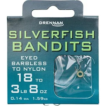 Rybářský háček Drennan návazce Silverfish Bandits Barbless vel. 16 / 3lb