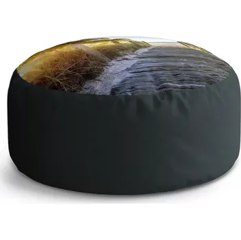 Sedací pytel Kulatý taburet Circle Cestička na pláž: 38x48 cm - Sablio