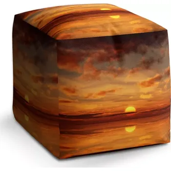 Taburet Taburet Kostka Oranžové slunce: 40x40x40 cm - Sablio