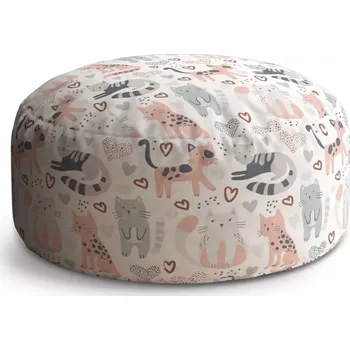 Sedací pytel Kulatý taburet Circle Malované kočičky: 38x48 cm - Sablio