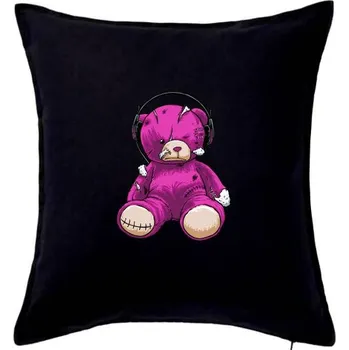 Polštář Potrhaný medvídek - Polštář 50x50 - 50x50 - Pouze potah ( Černá )