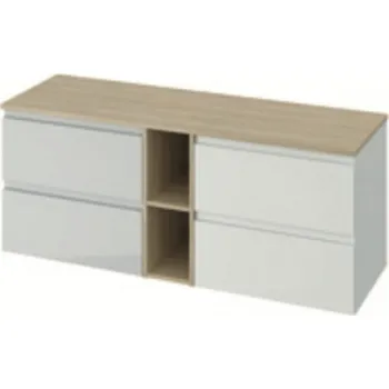 Nábytek Cersanit Moduo 140cm, sestava 114, šedá-bílá