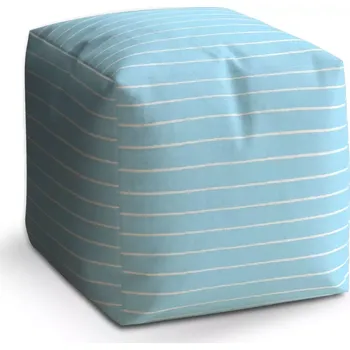Taburet Taburet Kostka Bílé linky na modré: 40x40x40 cm - Sablio