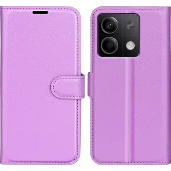 Pouzdro na mobilní telefon Litchi knížkové pouzdro na Xiaomi Redmi Note 13 5G - fialové