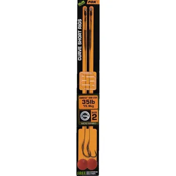 Rybářský háček Fox návazec Edges Curve Short Rigs - háček 2 nosnost 15,9kg 35lb