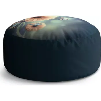 Sedací pytel Kulatý taburet Circle Květinová abstrakce: 38x48 cm - Sablio