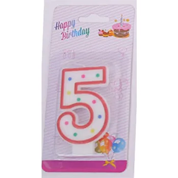 Dortová svíčka MrHome Dortová svíčka "číslo" 5 s kopretinou