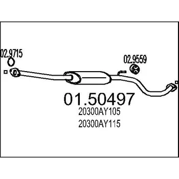 Auto-moto Střední tlumič výfuku MTS 01.50497