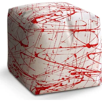 Taburet Taburet Kostka Krvavé cákance: 40x40x40 cm - Sablio