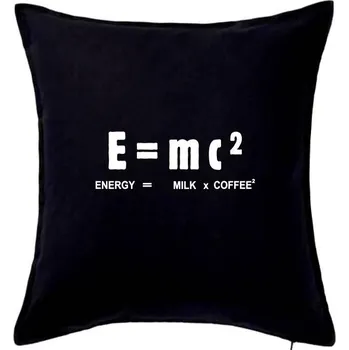 Polštář Teorie relativity mléko a káva - Polštář 50x50 - 50x50 - Pouze potah ( Černá )